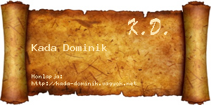 Kada Dominik névjegykártya